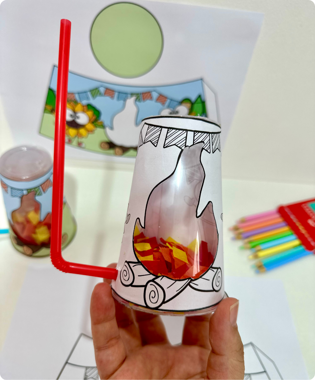 Atividade de fogueira junina para imprimir – Educação Infantil — amostra 2: Como preparar e aplicar em sala