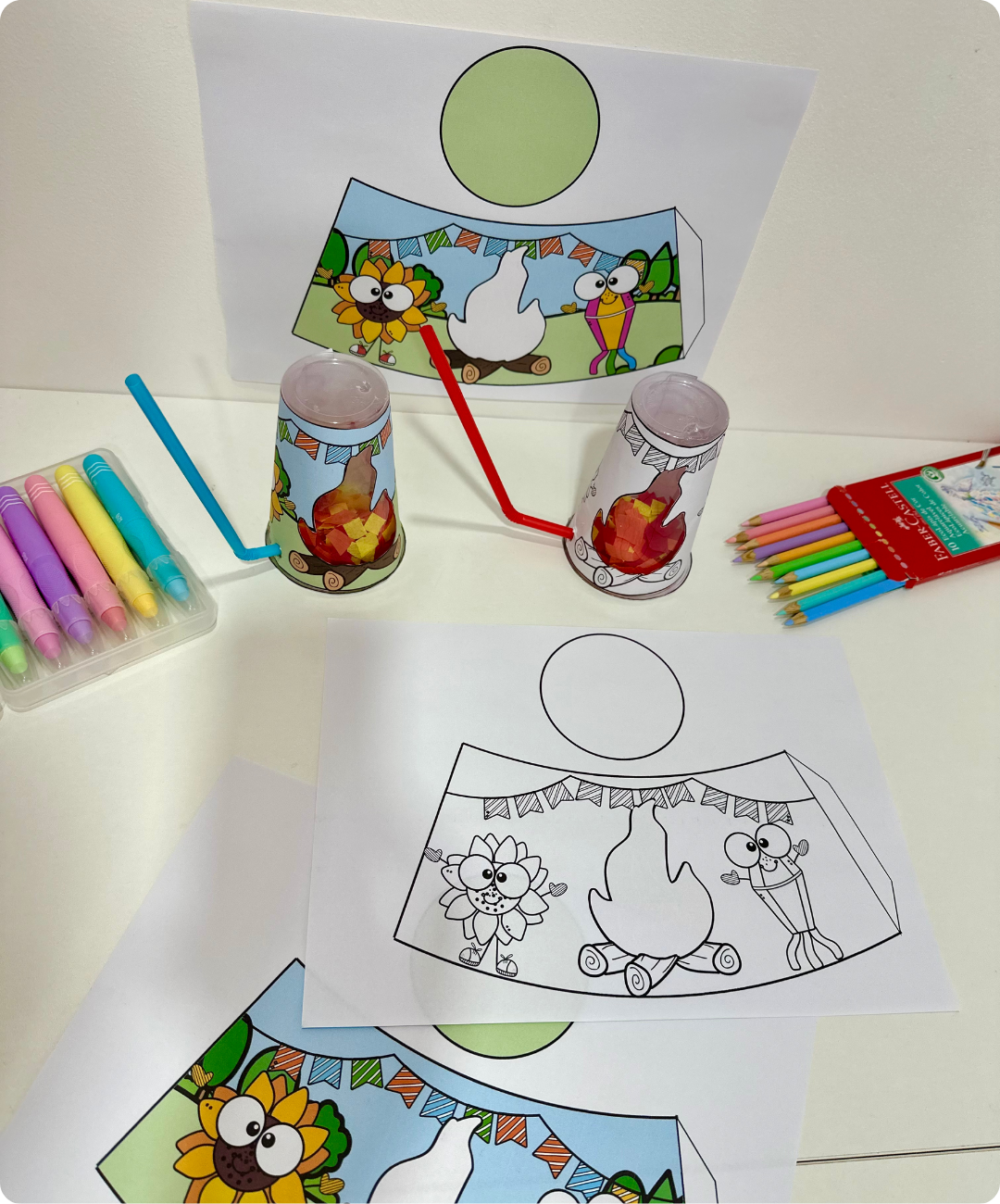 Atividade de fogueira junina para imprimir – Educação Infantil — amostra 3: O que você recebe