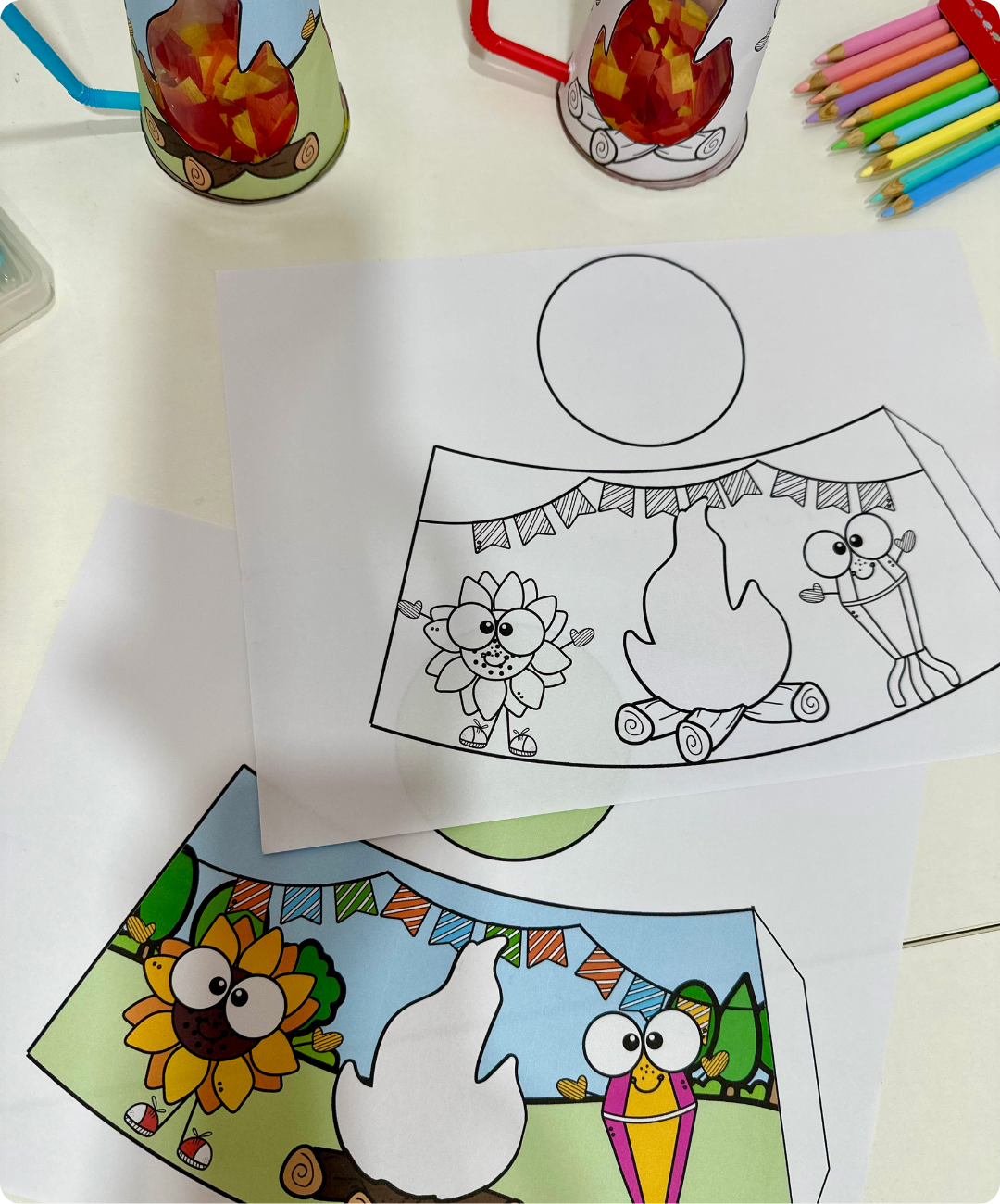 Atividade de fogueira junina para imprimir – Educação Infantil — amostra 4: Indicação de uso