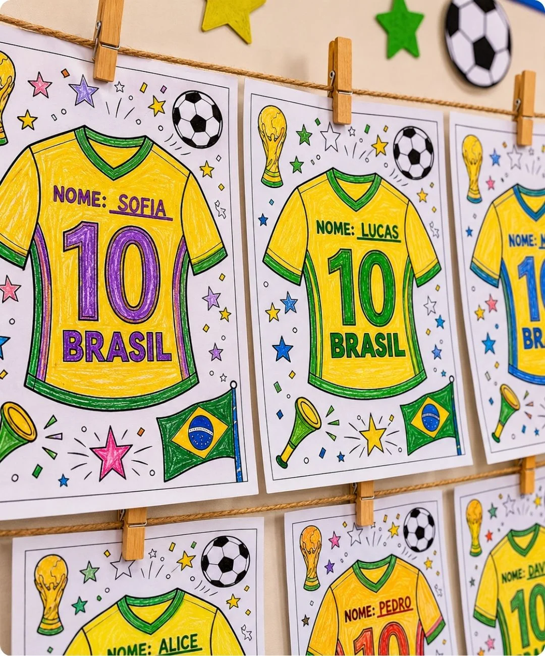 Atividade de futebol para imprimir – Infantil e 1º ao 5º ano — amostra 5: Leve a torcida para a aula de Artes com uma…