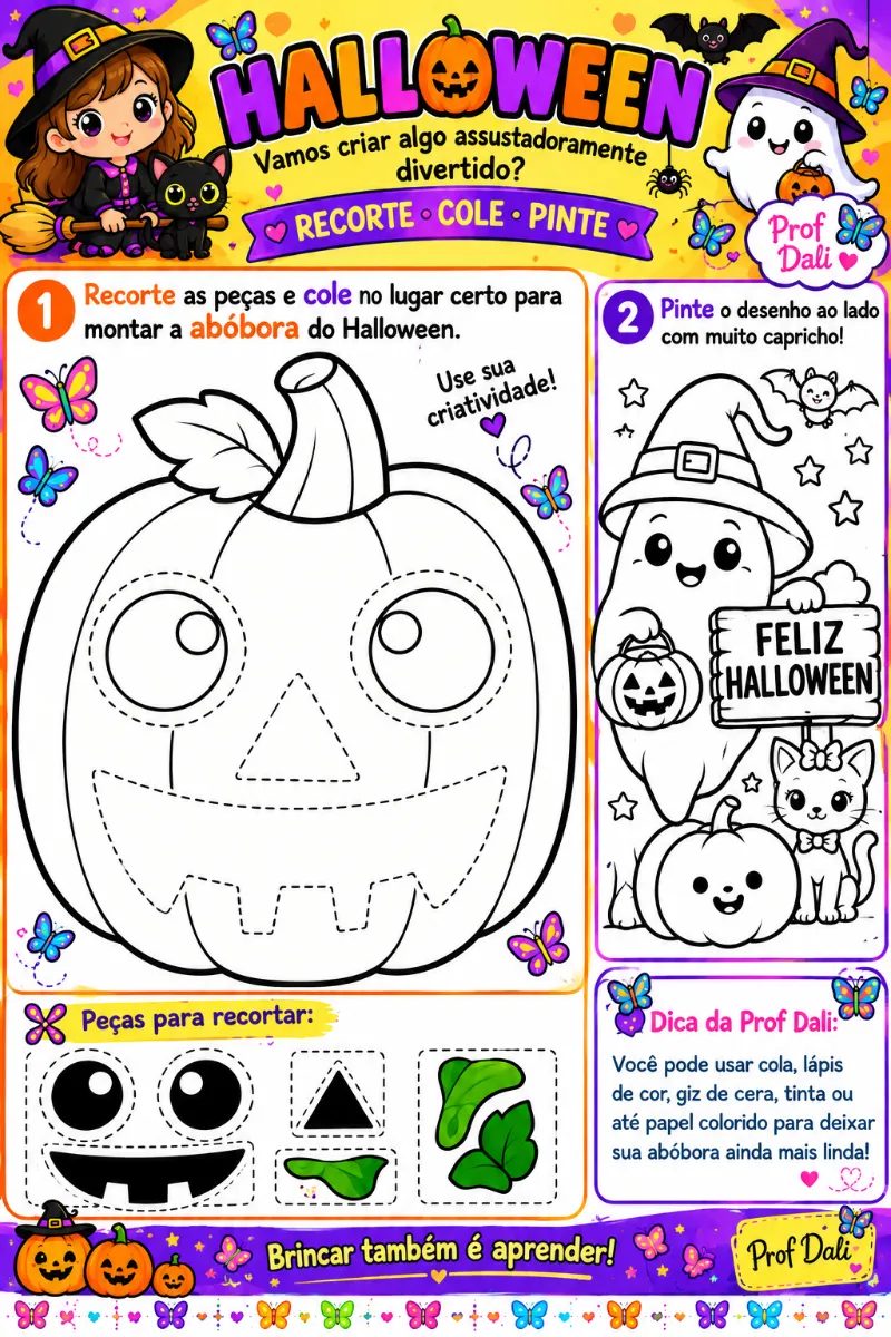 Atividade de Halloween para imprimir – lúdica e assustadora — Atividades para 2º ano: PDF com proposta de atividade lúdica…
