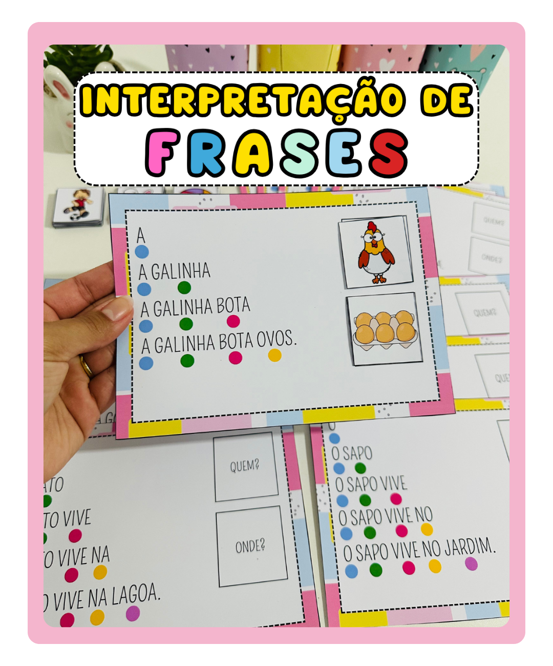 Atividade de leitura com figuras para imprimir — amostra 5: Leve a leitura de frases para uma proposta lúdica de…