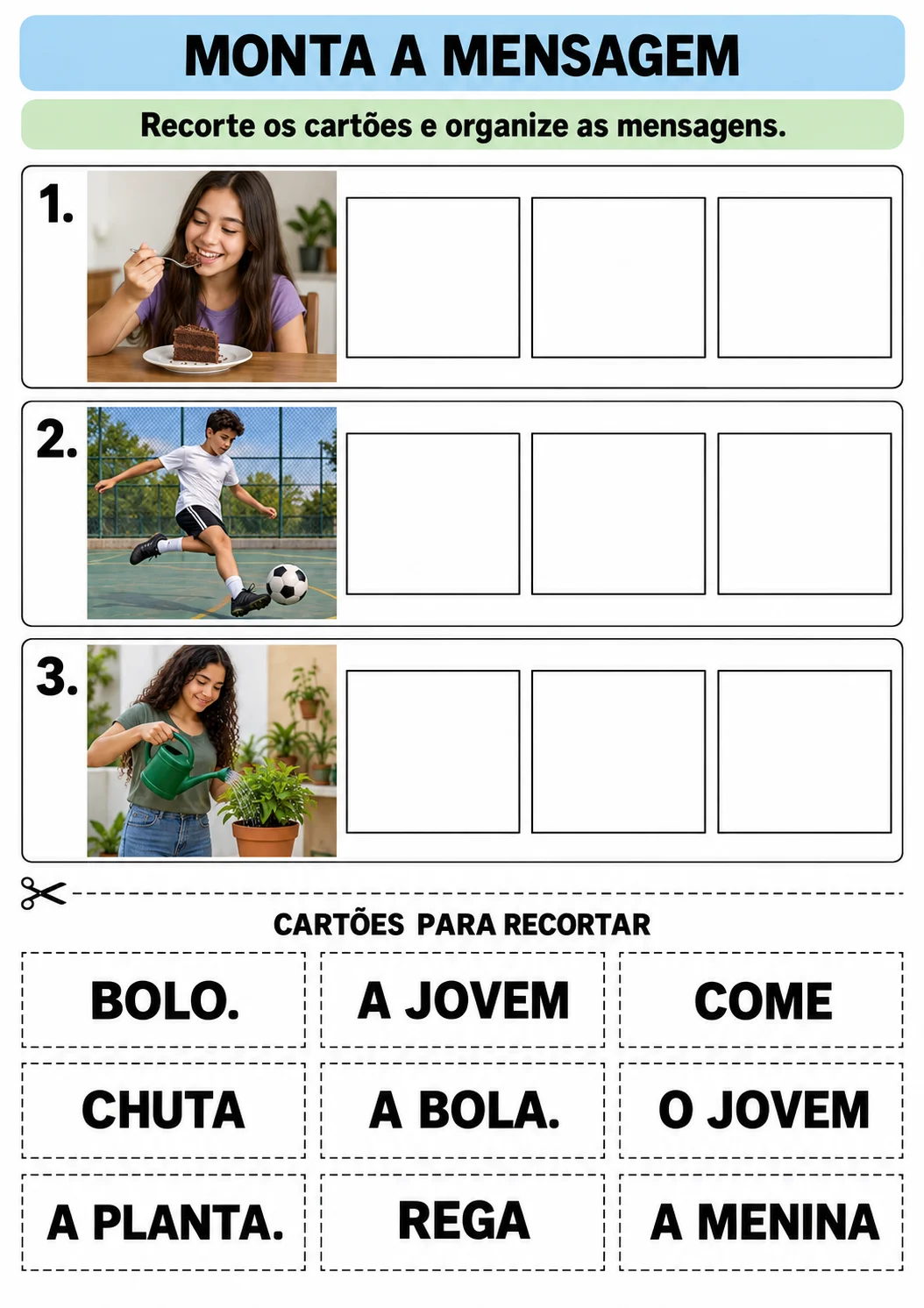Atividade de Leitura e Escrita de Frases para Recomposição do 6° ano — amostra 3: Para professores do 6º ao 9º ano do…
