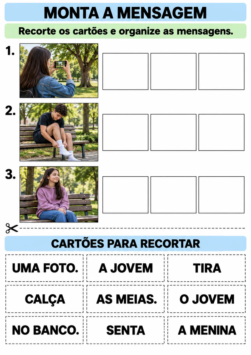 Atividade de Leitura e Escrita de Frases para Recomposição do 6° ano — amostra 5: Seu aluno precisa de apoio para ler e…
