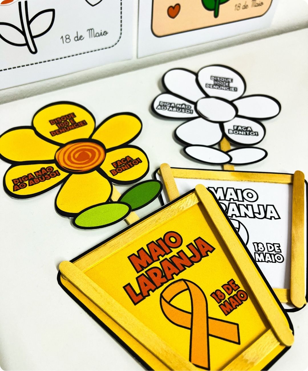 Atividade de Maio Laranja para imprimir — Infantil e Anos Iniciais — amostra 2: Como preparar e aplicar em sala