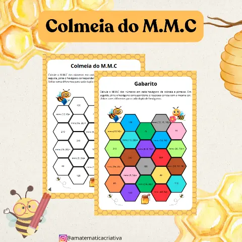 Atividade de Matemática Colmeia do MMC, em PDF (6° e 7° ano) — capa do material