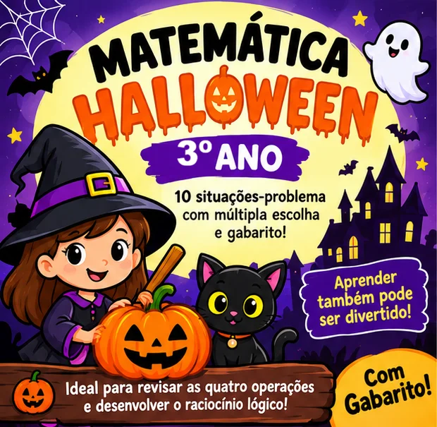 Atividade de Matemática de Halloween – com Gabarito — Matemática para 3º ano: Atividade de Matemática temática de Halloween…