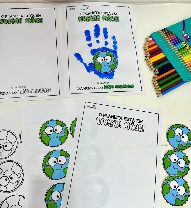 Atividade de Meio Ambiente: O Planeta Está em Nossas Mãos — amostra 5: Trabalhe o cuidado com o planeta com uma proposta de…