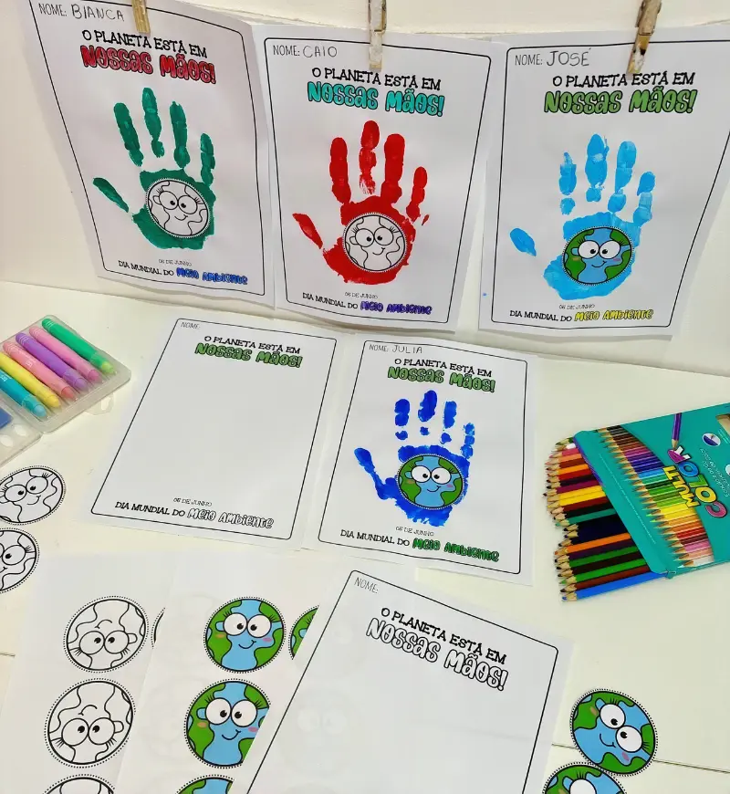 Atividade de Meio Ambiente: O Planeta Está em Nossas Mãos — Atividades para Educação Infantil: Trabalhe o cuidado com o…