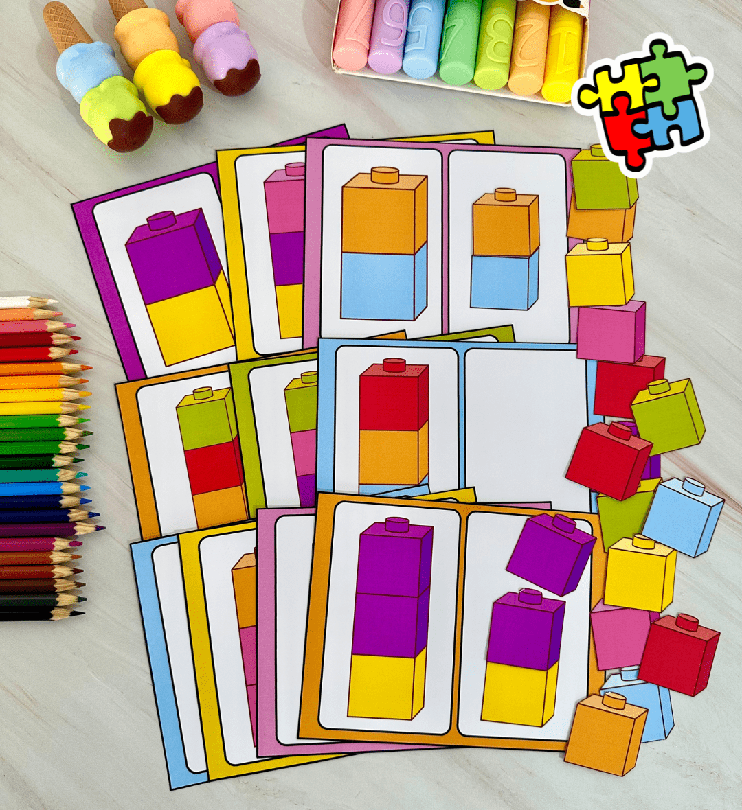 Atividade de montagem: Pecinhas Divertidas com 10 fichas — capa do material
