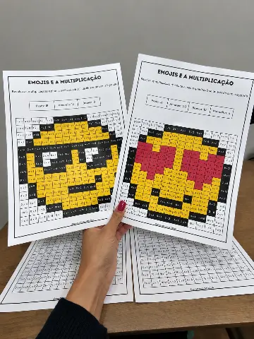 Atividade de Multiplicação e Tabuada – Emojis — capa do material