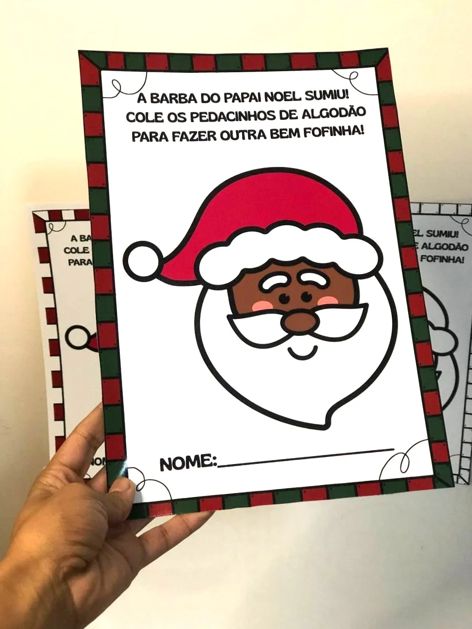 Atividade de Natal: Barba do Papai Noel com Algodão — amostra 2: Atividade de Natal para Educação Infantil: complete a… Atividade de Natal: Barba do Papai Noel com Algodão — amostra 2: Atividade de Natal para Educação Infantil: complete a…