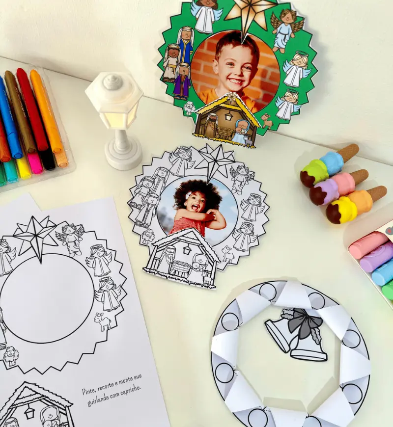Atividade de Natal: Guirlandas para Educação Infantil em PDF — amostra 1: Atividade de Natal com guirlandas para imprimir