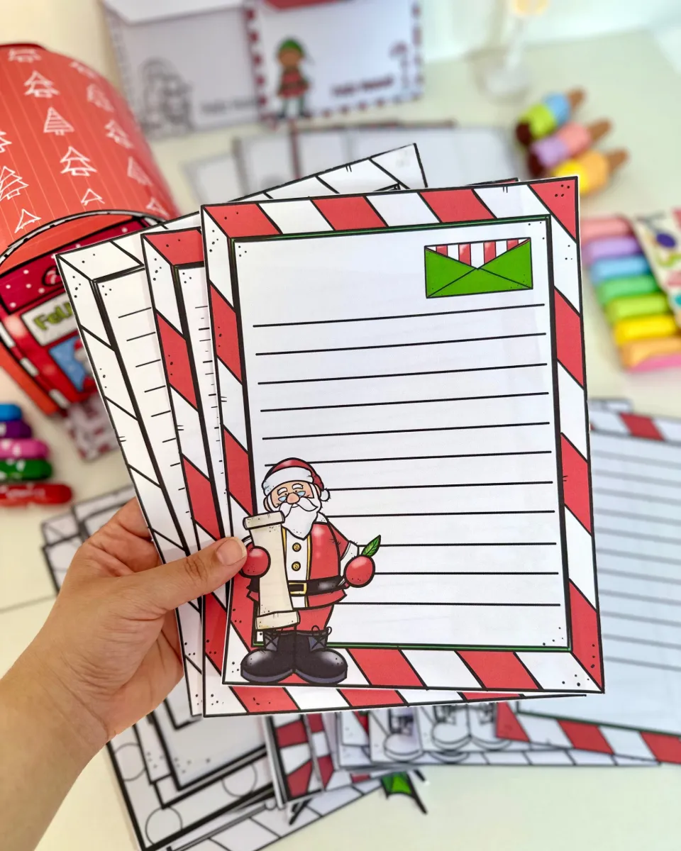 Atividade de Natal para Educação Infantil: Cartas e Envelopes em PDF — amostra 2: Kit de cartinhas de Natal em PDF, com…