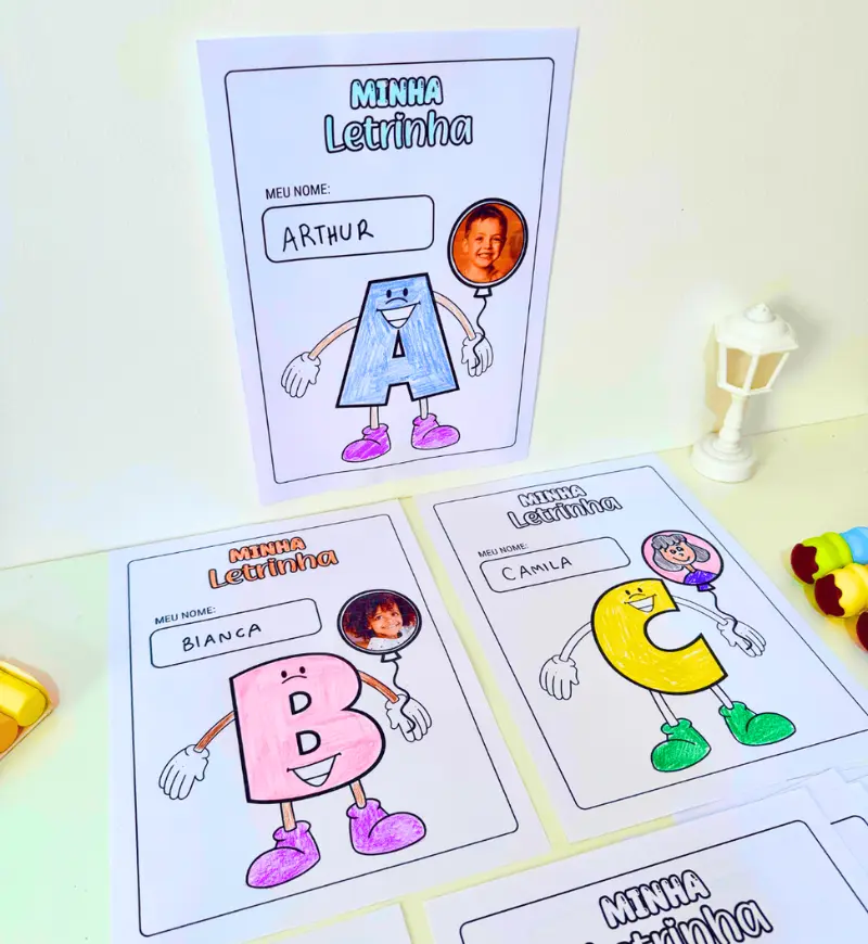 Atividade de nome próprio: Minha Letrinha para imprimir — amostra 2: O que acompanha o material