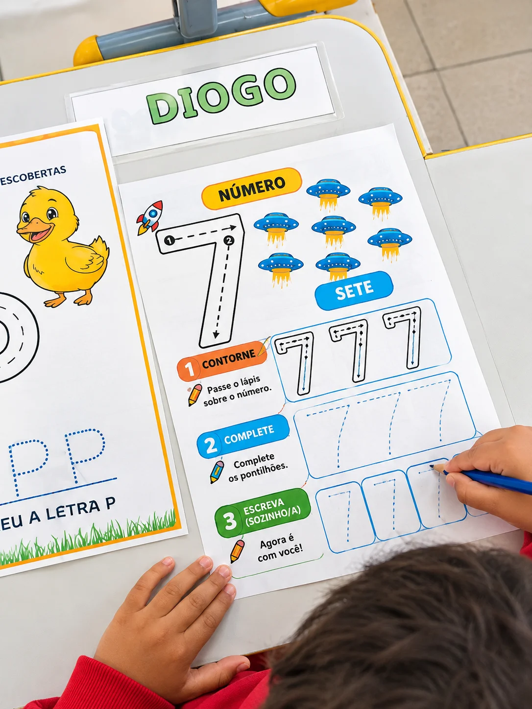 Placas com Atividade de Números Tracejados de 0 a 10 – Educação Infantil — amostra 2: 📚 O que está incluído no material?