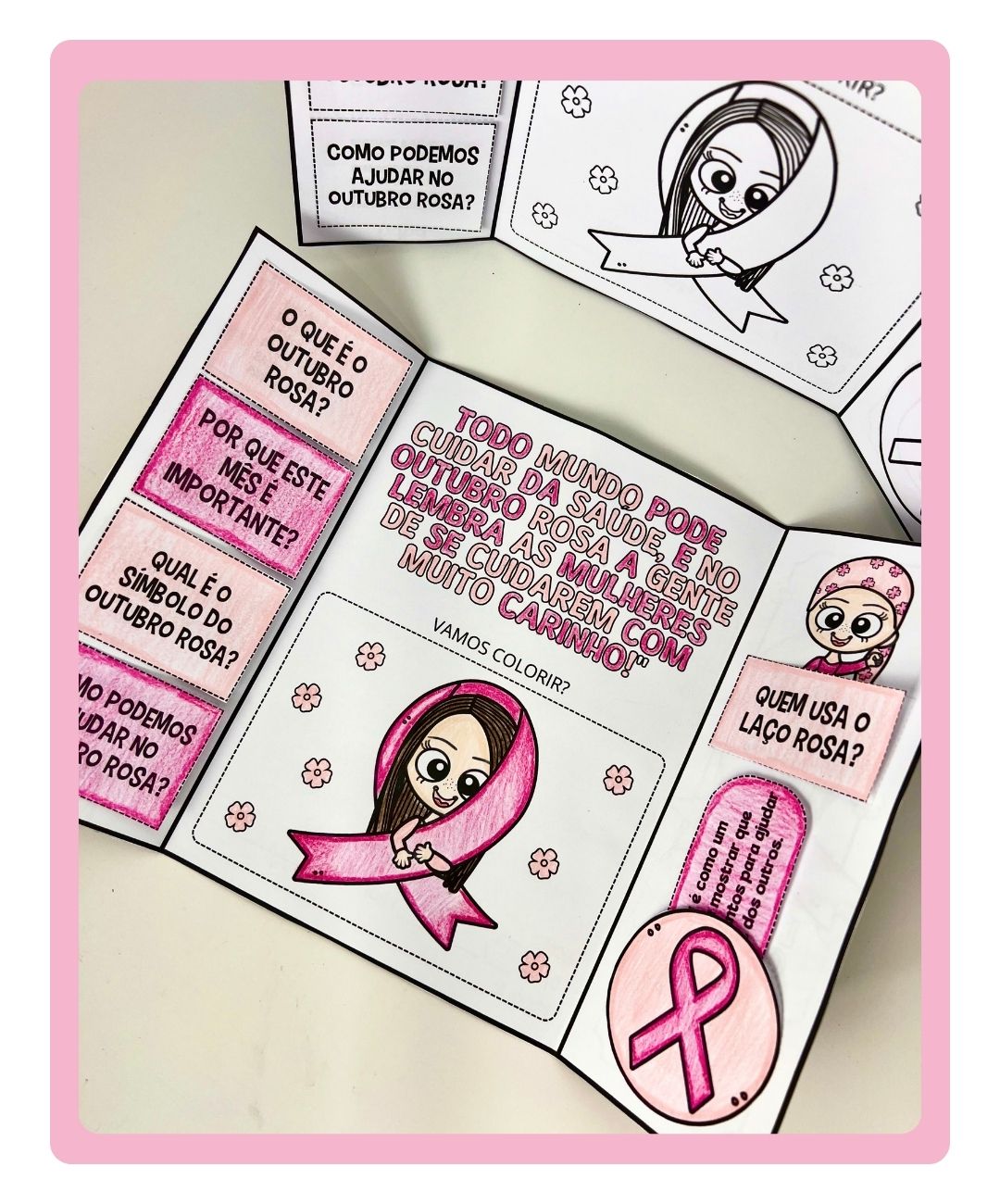 Atividade de Outubro Rosa para imprimir — amostra 1: Uma proposta prática para abordar o Outubro Rosa