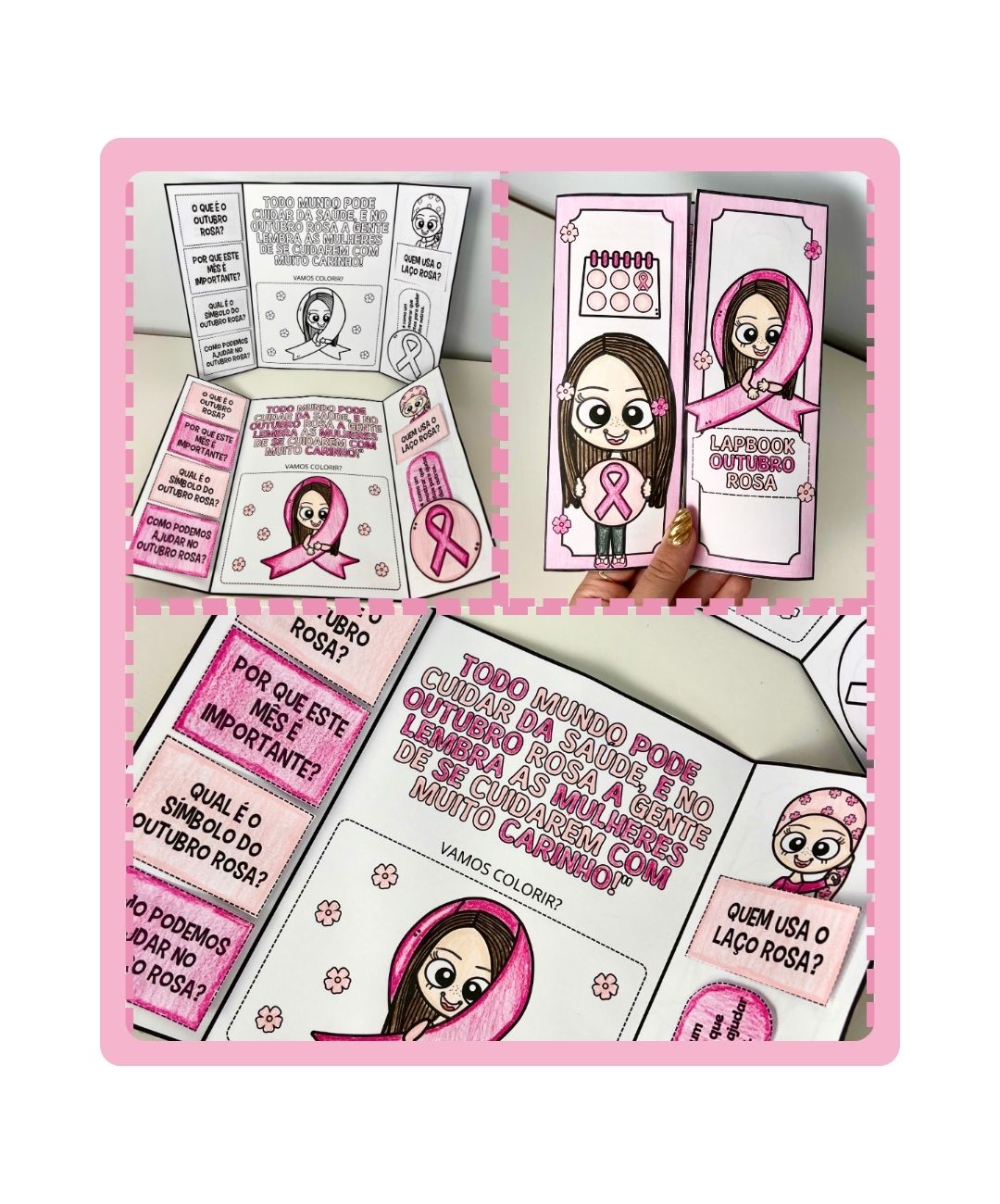 Atividade de Outubro Rosa para imprimir — capa do material