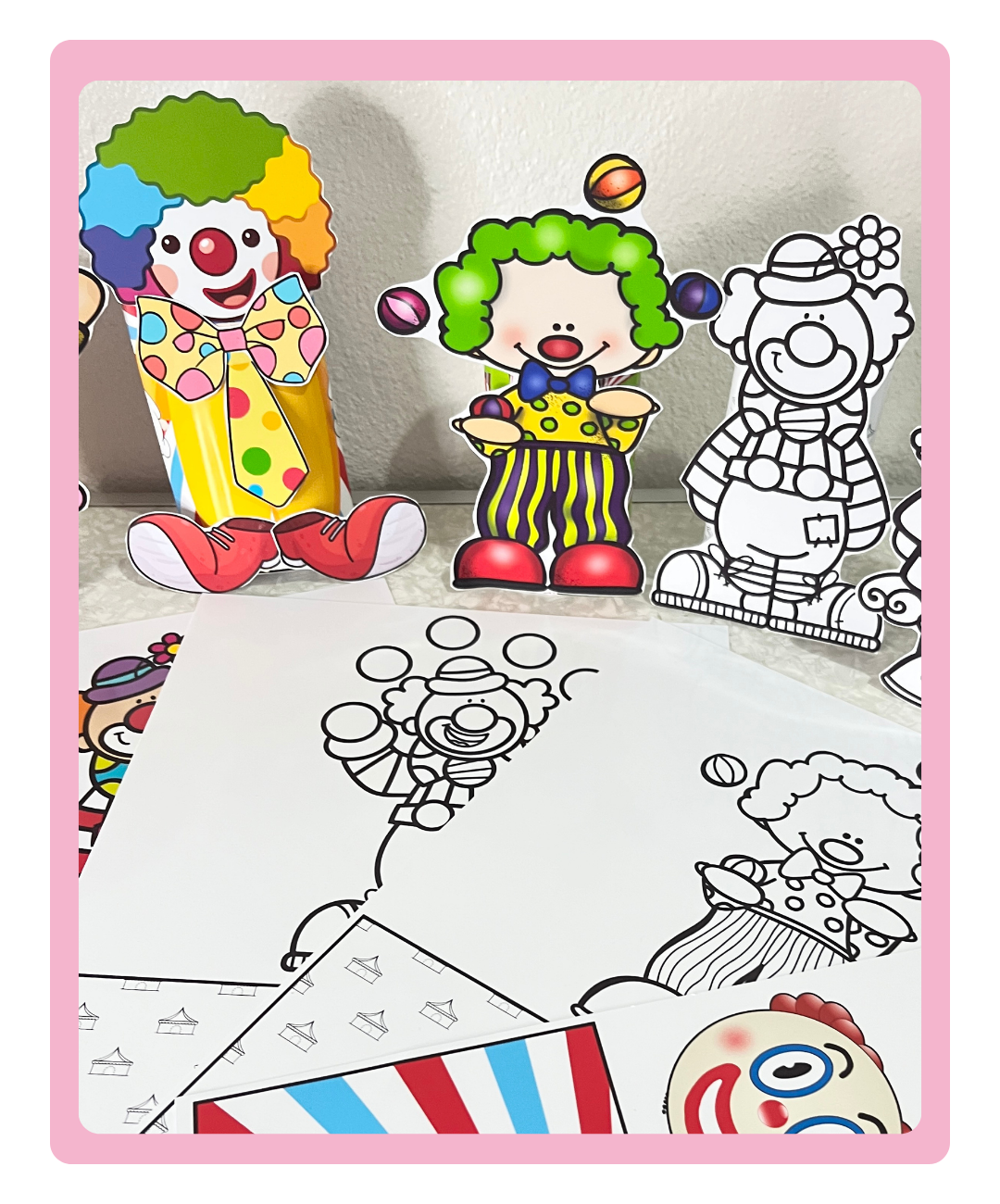 Atividade de palhaço para imprimir na Educação Infantil — amostra 2: O que está incluído no PDF