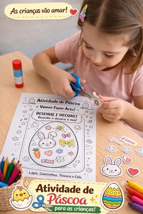 Atividade de páscoa Decore seu ovo — capa do material