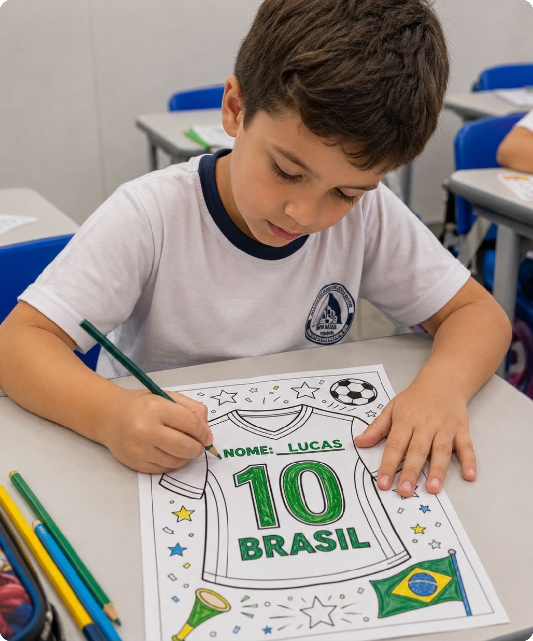 Atividade de pintura de futebol para imprimir — amostra 2: Como aplicar a atividade em sala