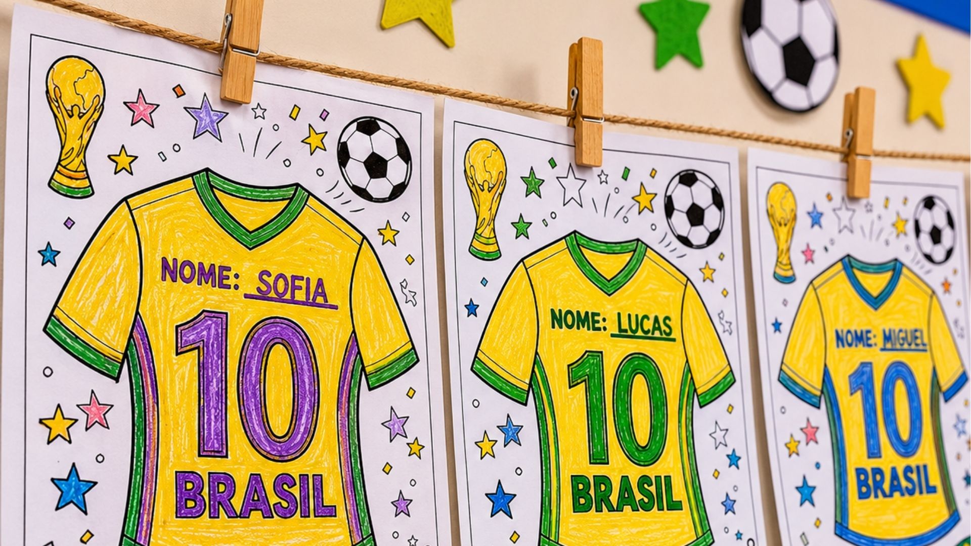 Atividade de pintura de futebol para imprimir — amostra 4: Para quais turmas é indicado
