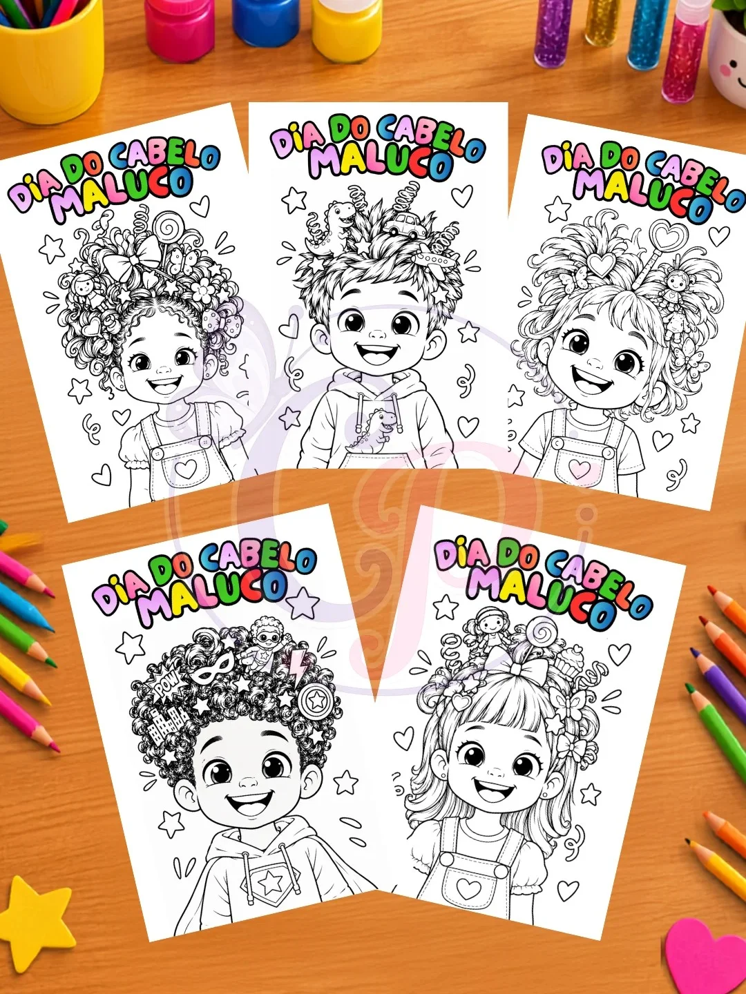 ATIVIDADE DE PINTURA DIA DAS CRIANÇAS - DIA DO CABELO MALUCO — Alfabetização para Educação Infantil: 🎨 5 atividades A4…