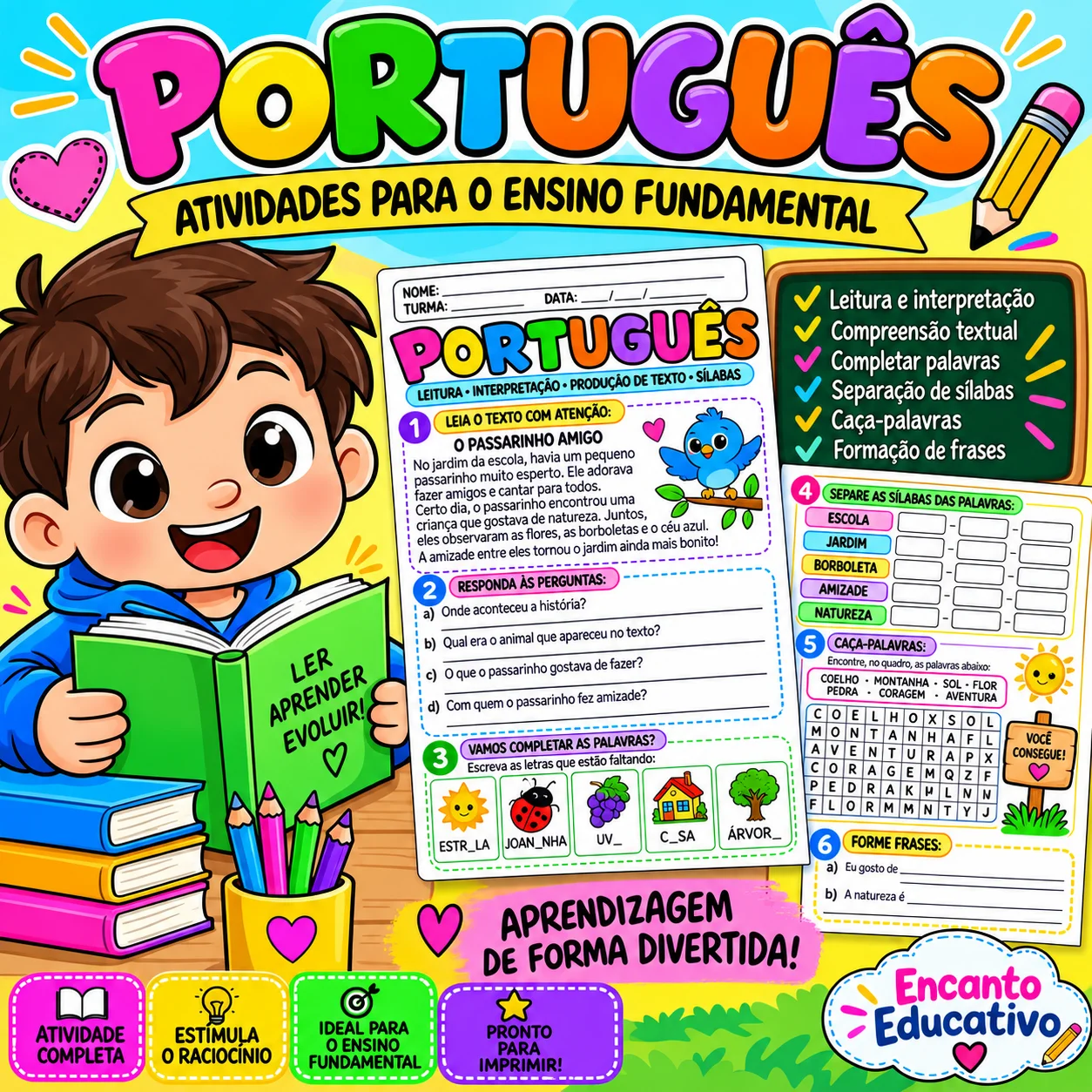 Atividade de Português – Leitura e Interpretação — capa do material