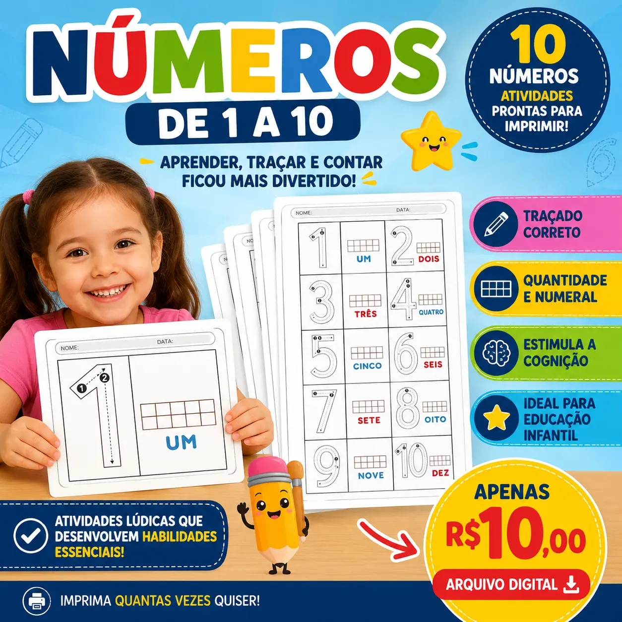 ATIVIDADE DE QUANTIDADES E NÚMEROS - EDUCAÇÃO INFANTIL E FUNDAMENTAL — Alfabetização para Educação Infantil: Uma atividade…