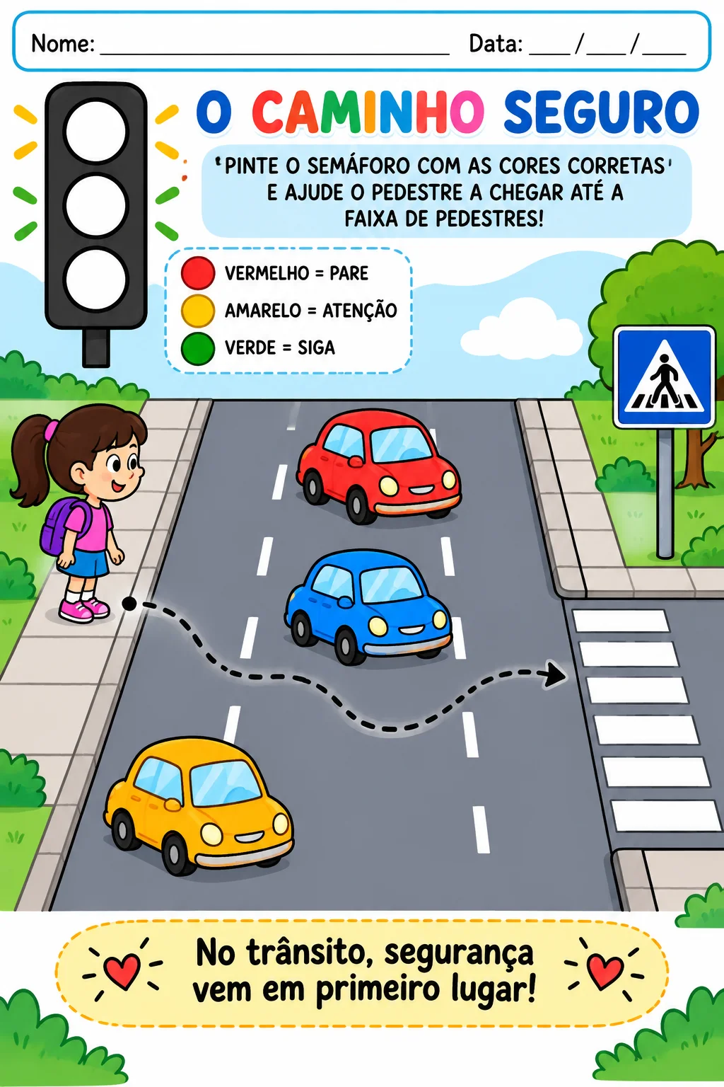 🚦 Atividade de Trânsito – O Caminho Seguro — amostra 1: Material digital. Não acompanha produto físico.
