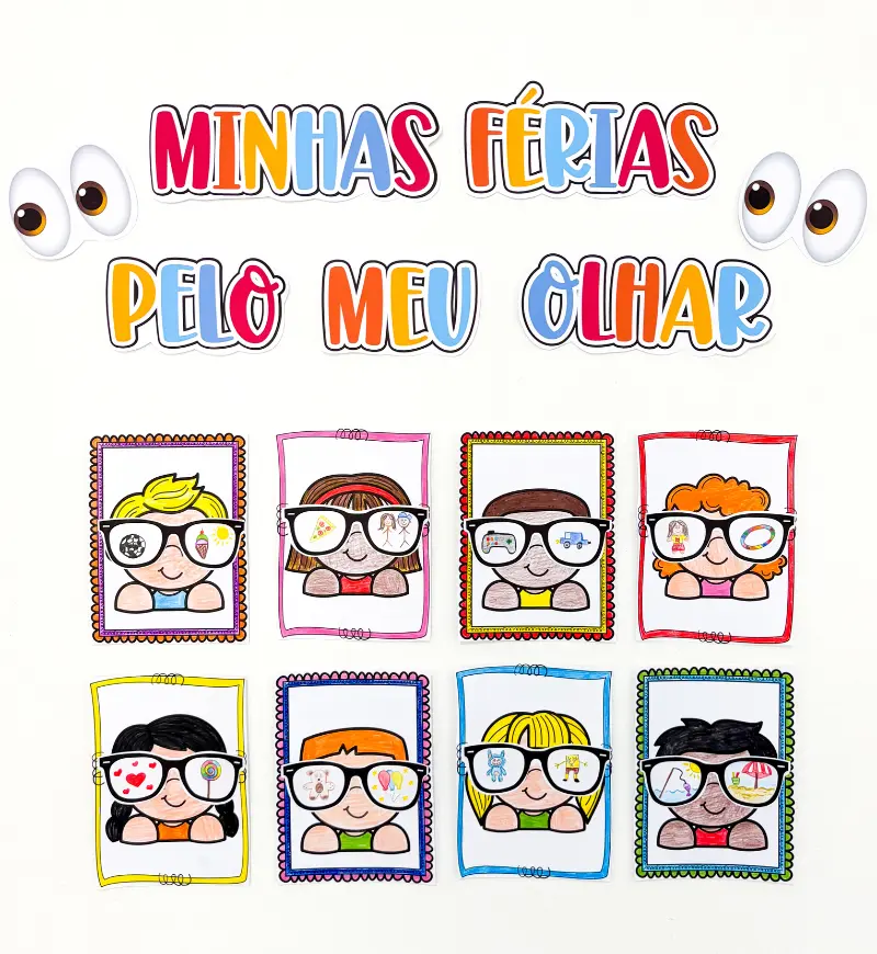 Atividade de volta às aulas: férias pelo olhar das crianças — amostra 2: O que acompanha o material