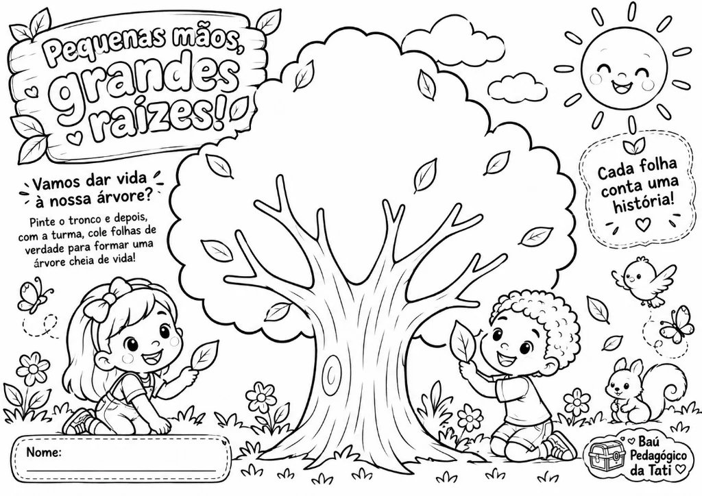 Atividade Dia da Árvore – Minha Árvore, Minhas Descobertas — amostra 2: Atividade Dia da Árvore para colorir e completar… Atividade Dia da Árvore – Minha Árvore, Minhas Descobertas — amostra 2: Atividade Dia da Árvore para colorir e completar…