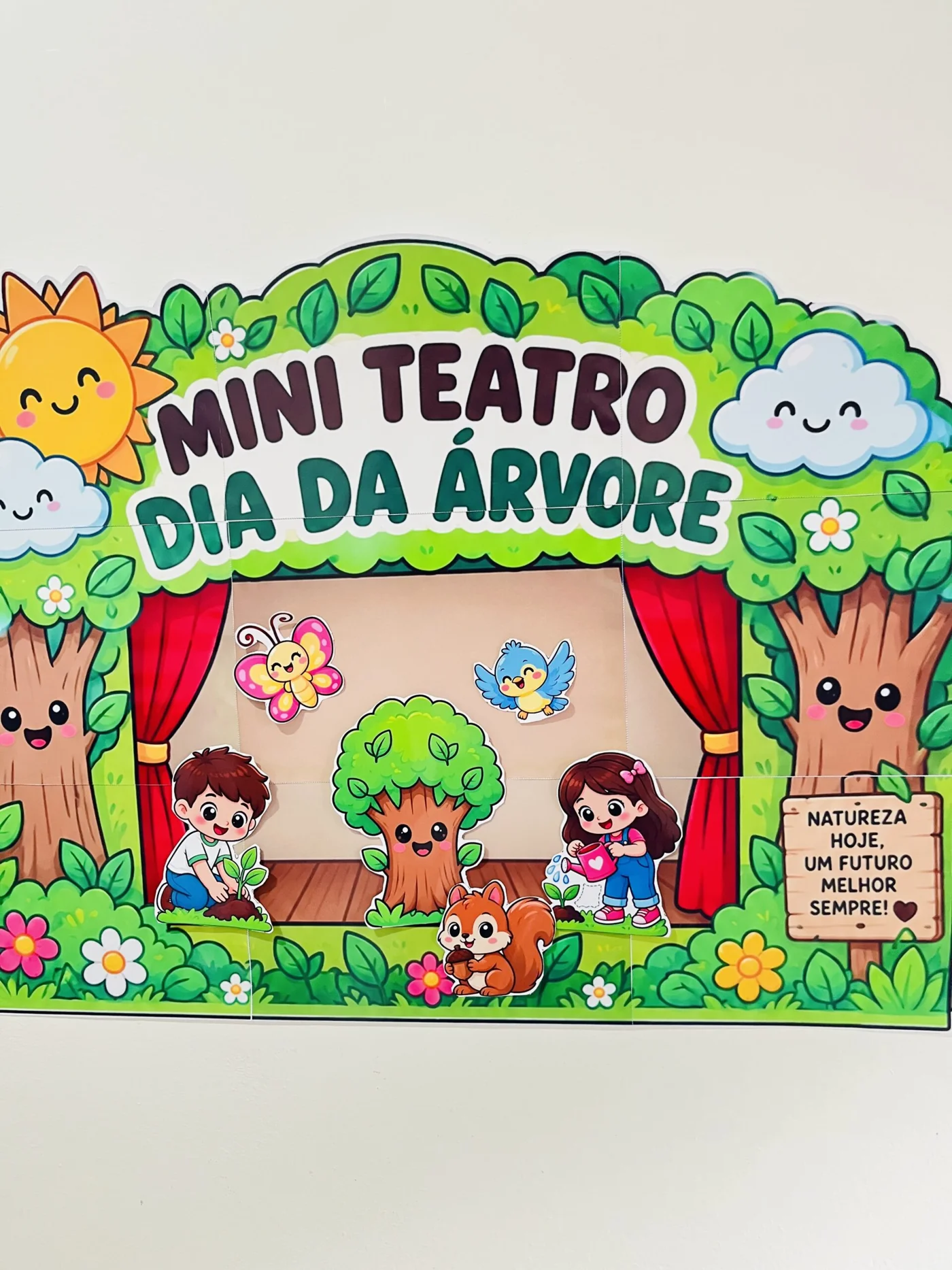 Atividade Dia da Árvore para Imprimir | Mini Teatro — amostra 1: Atividade Dia da Árvore para Imprimir – Mini Teatro 🌳🎭