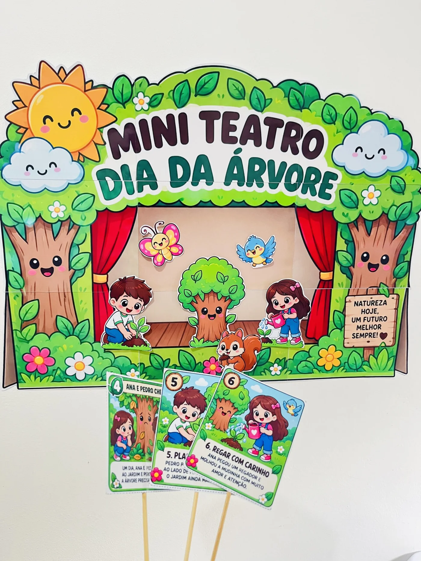 Atividade Dia da Árvore para Imprimir | Mini Teatro — Datas comemorativas para Educação Infantil: Atividade Dia da Árvore…