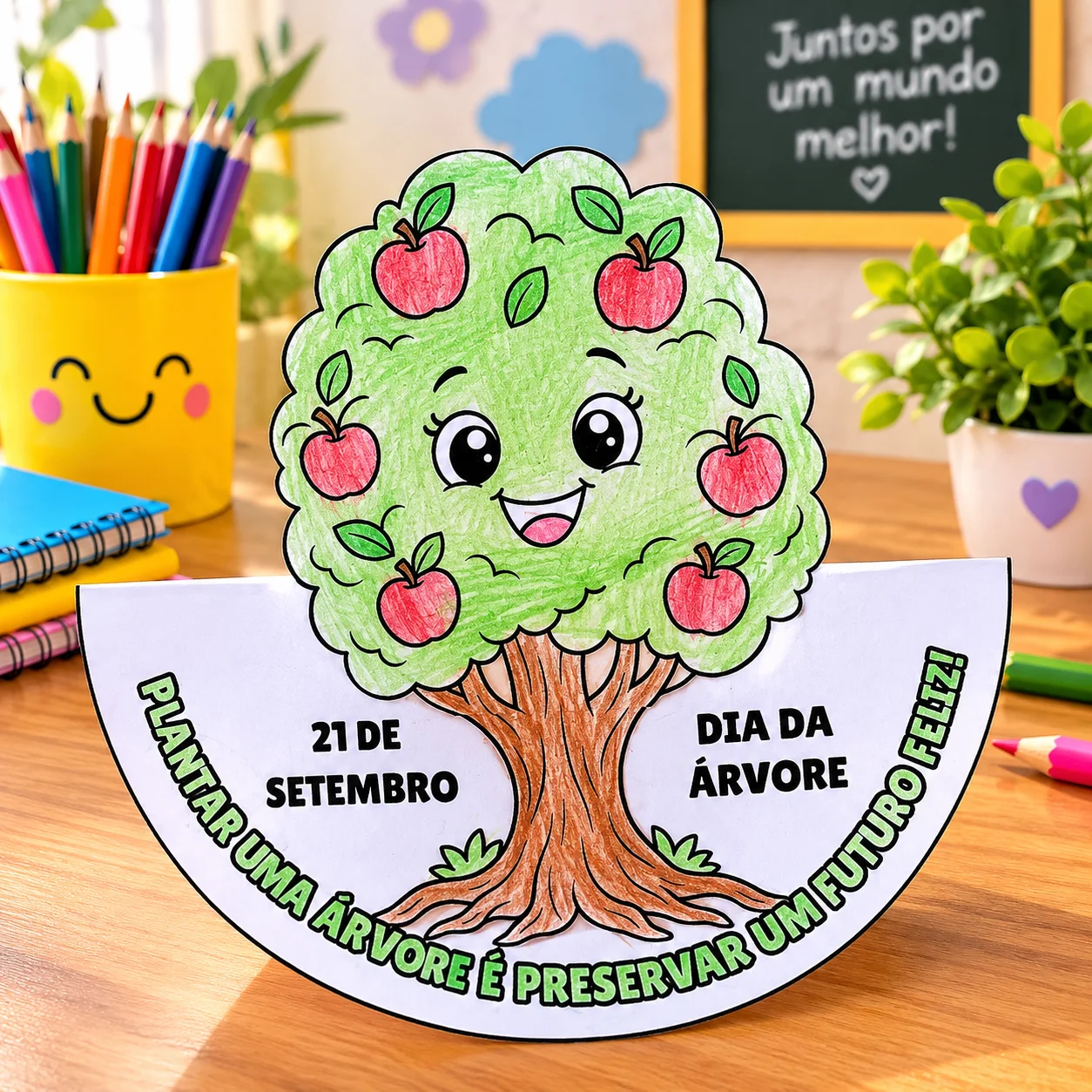 ATIVIDADE DIA DA ÁRVORE - RECORTE E COLAGEM 3D — Alfabetização para Educação Infantil: 🌳 Atividade 3D do Dia da Árvore…