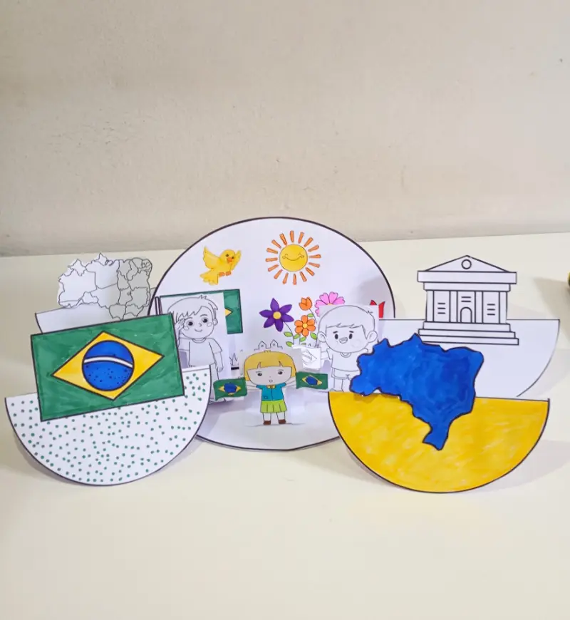 Atividade Dia da Bandeira: Modelos Interativos para Montar — amostra 1: Atividade Dia da Bandeira para colorir e montar