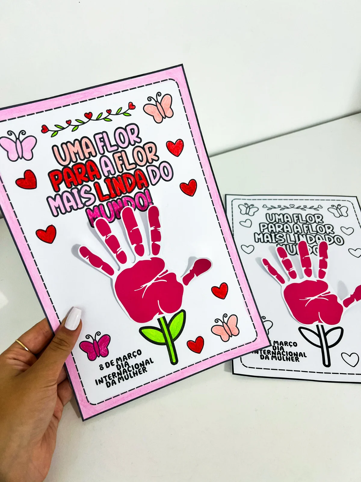 Atividade Dia da Mulher Mãozinhas – Material Pedagógico — capa do material