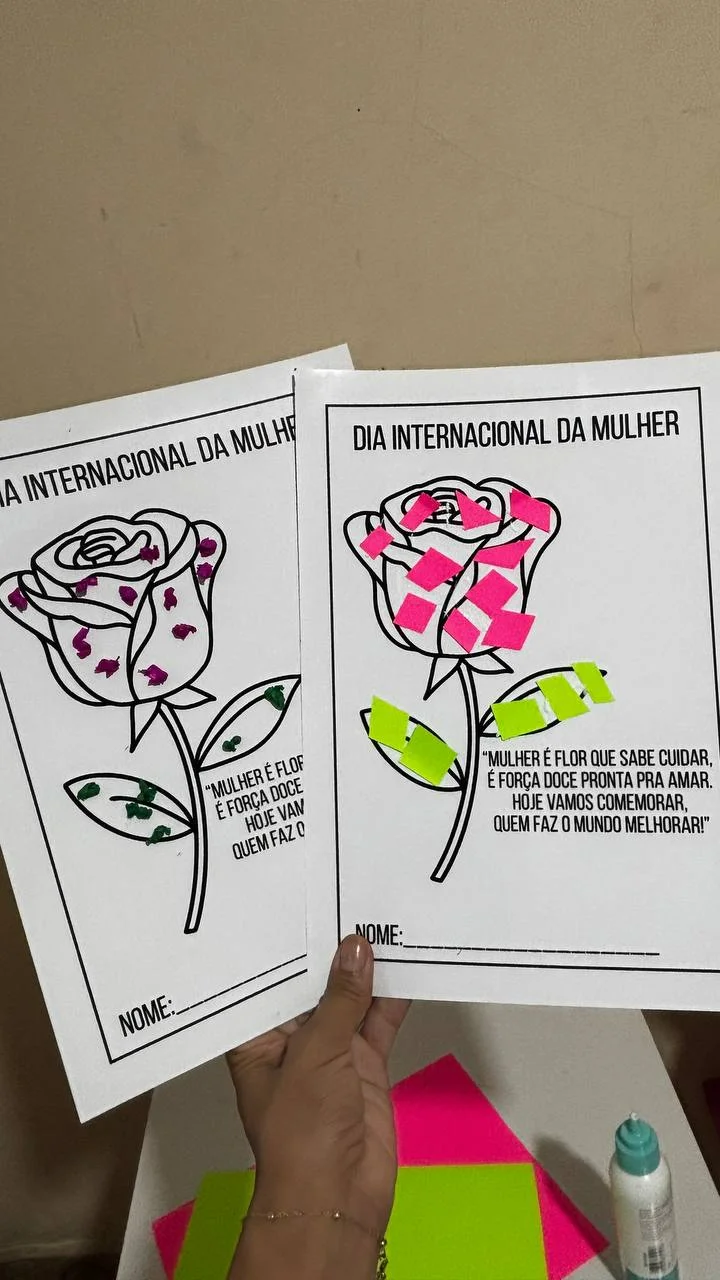 Atividade Dia da Mulher - Rosa Criativa 🌹 — capa do material