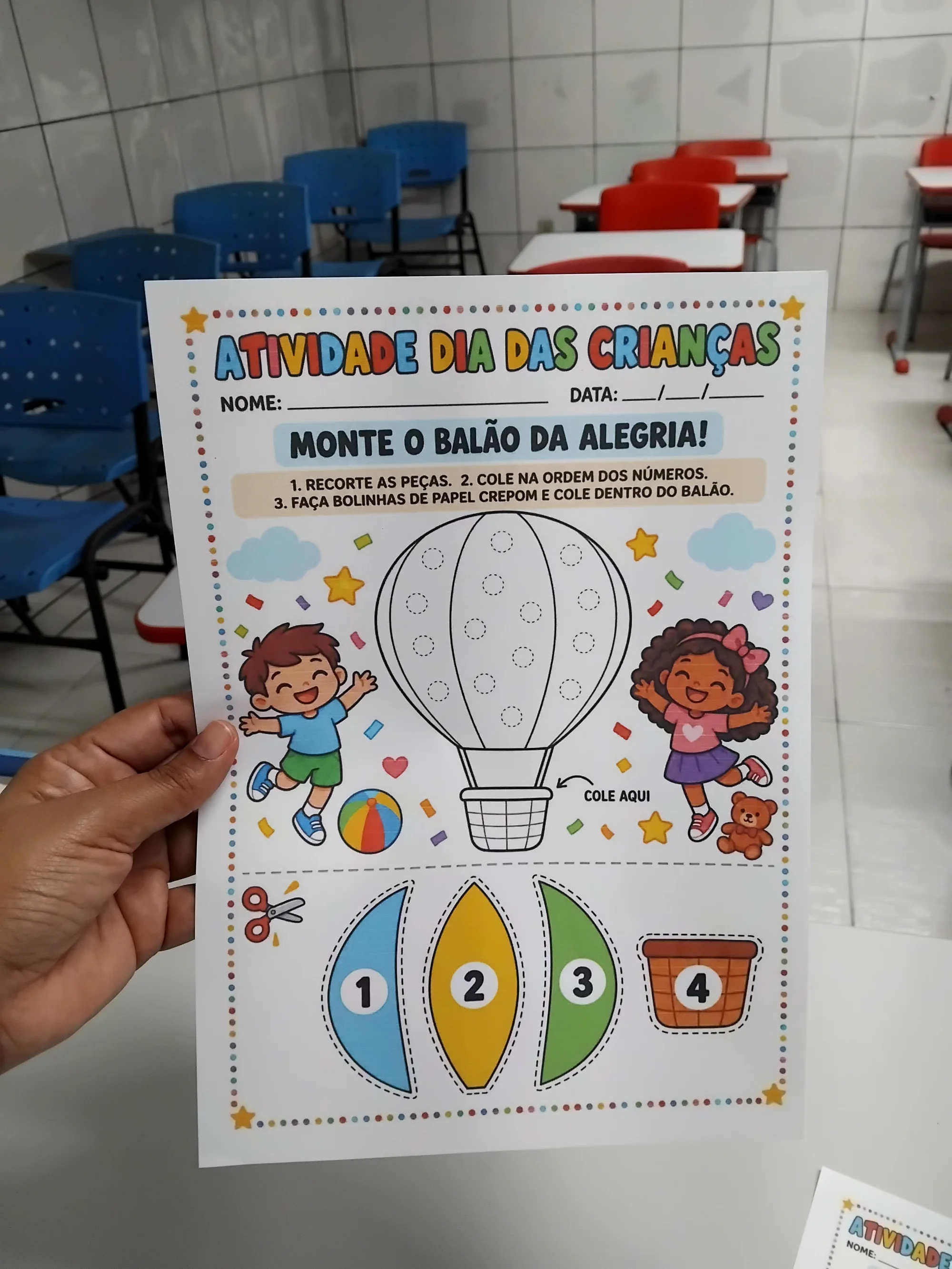 🎈 ATIVIDADE DIA DAS CRIANÇAS — MONTE O BALÃO DA ALEGRIA! 🎈 — amostra 2: 🎈 ATIVIDADE DIA DAS CRIANÇAS — MONTE O BALÃO DA…