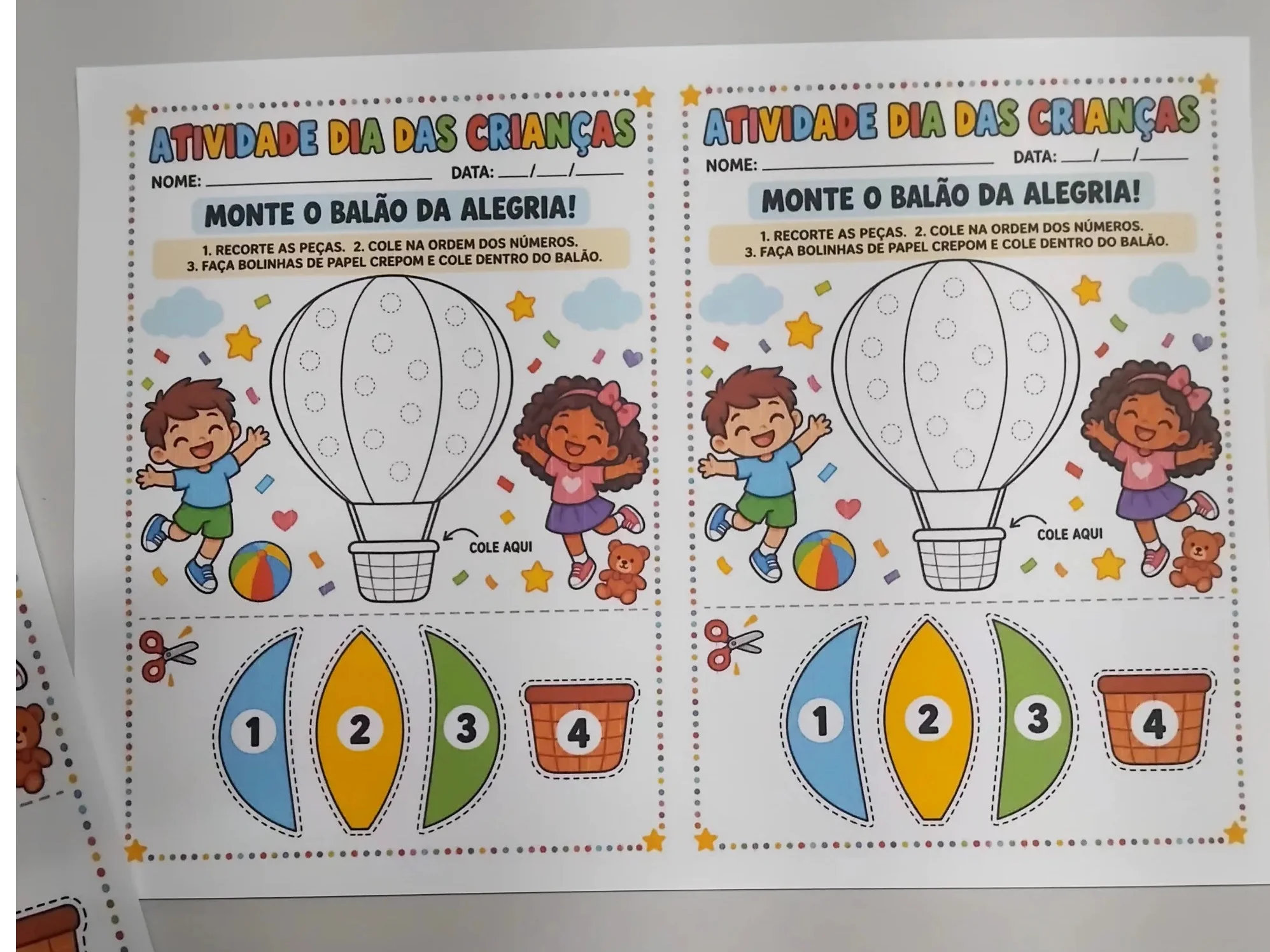 🎈 ATIVIDADE DIA DAS CRIANÇAS — MONTE O BALÃO DA ALEGRIA! 🎈 — amostra 3: 🎈 ATIVIDADE DIA DAS CRIANÇAS — MONTE O BALÃO DA…