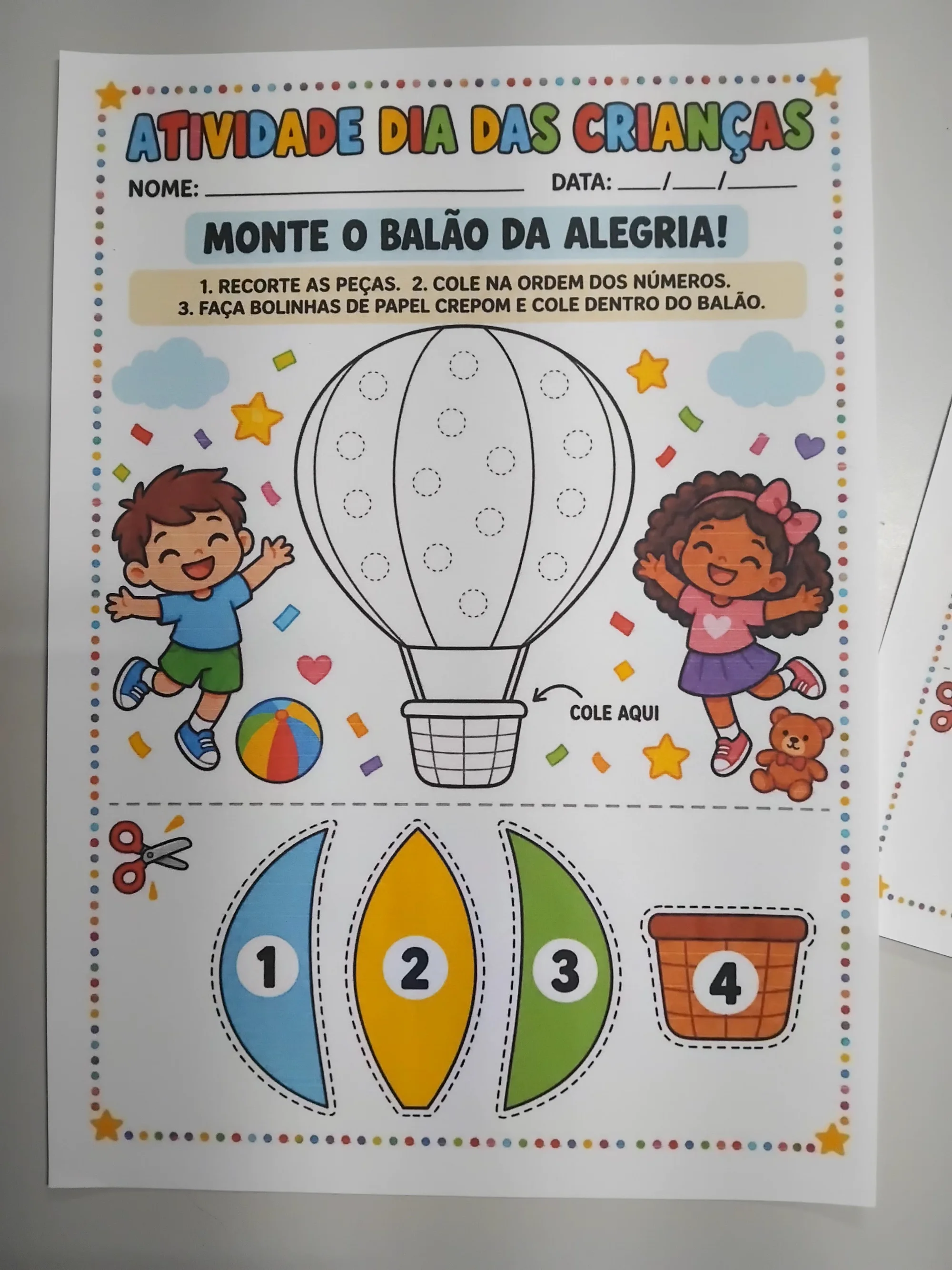 🎈 ATIVIDADE DIA DAS CRIANÇAS — MONTE O BALÃO DA ALEGRIA! 🎈 — amostra 4: 🎈 ATIVIDADE DIA DAS CRIANÇAS — MONTE O BALÃO DA…
