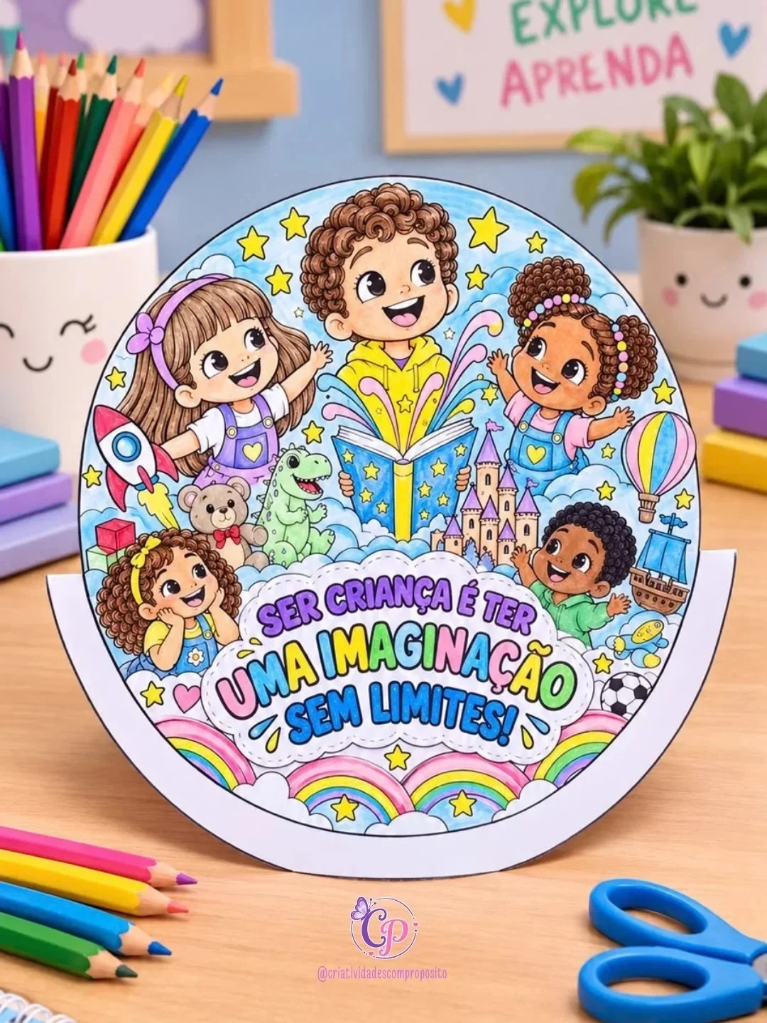 Atividade Dia das Crianças - Recorte e colagem 3D em pdf — Alfabetização para Educação Infantil: ✨ Transforme a imaginação…