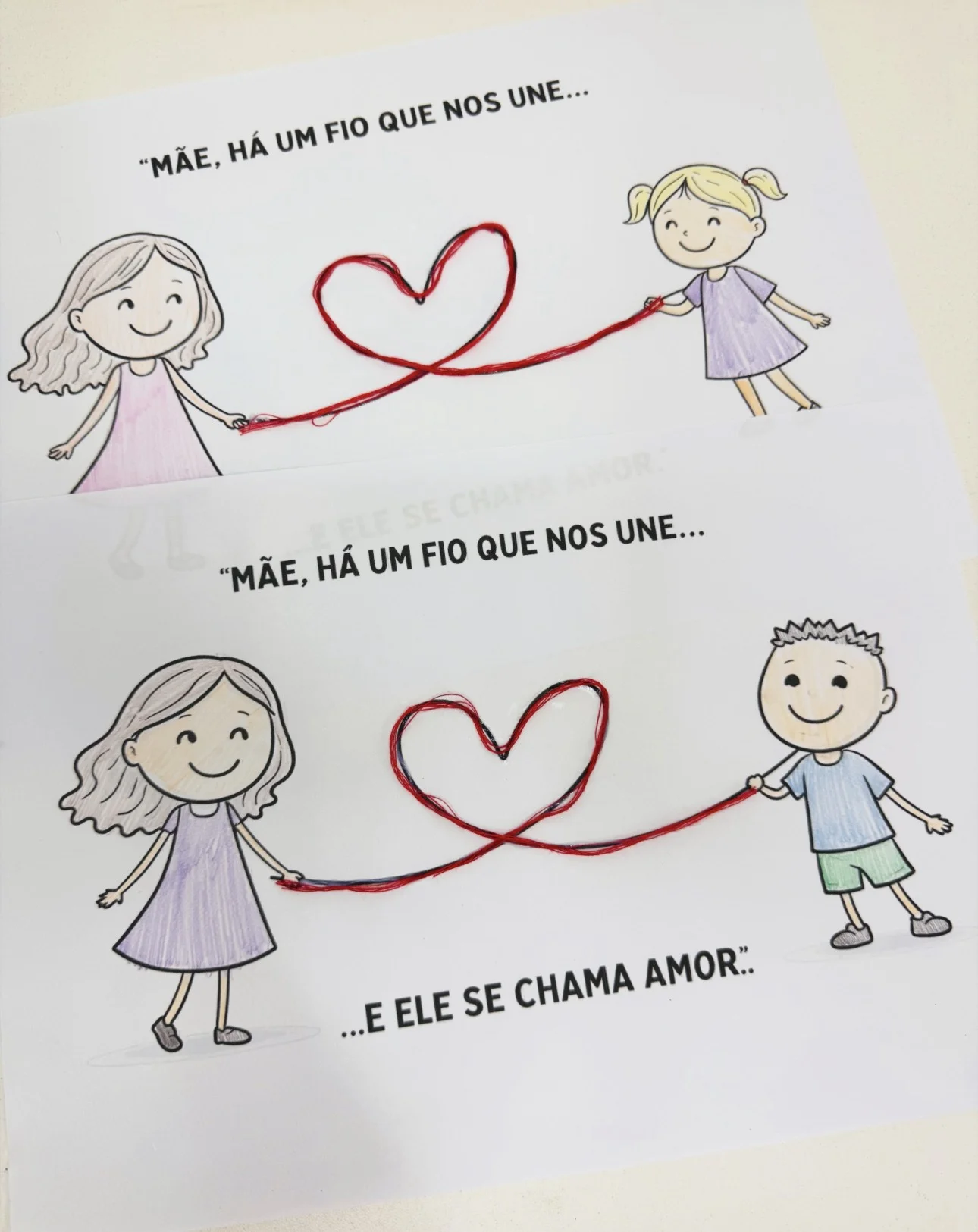 Atividade dia das Mães há um fio que nos une — Datas comemorativas para Todas as séries: Uma atividade encantadora e cheia…