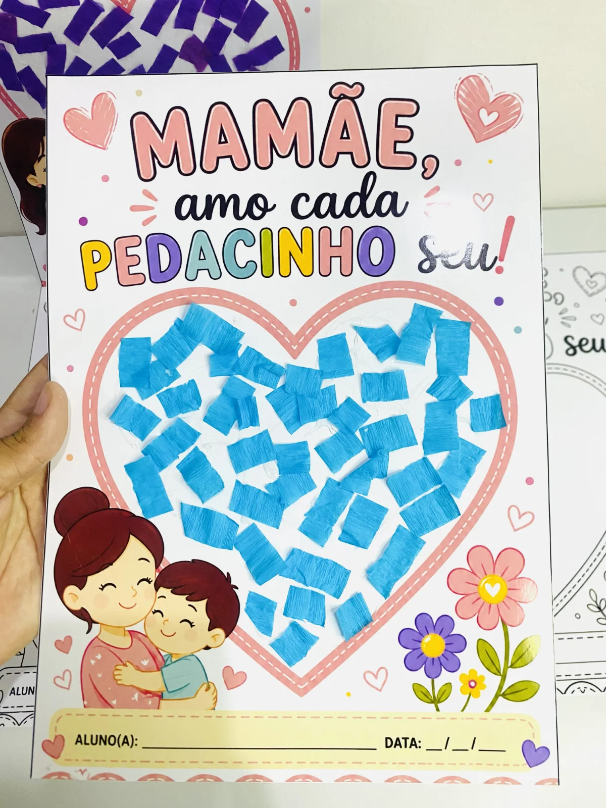 Atividade Dia das Mães – “Mamãe, amo cada pedacinho seu!” — amostra 1: O que vem no material