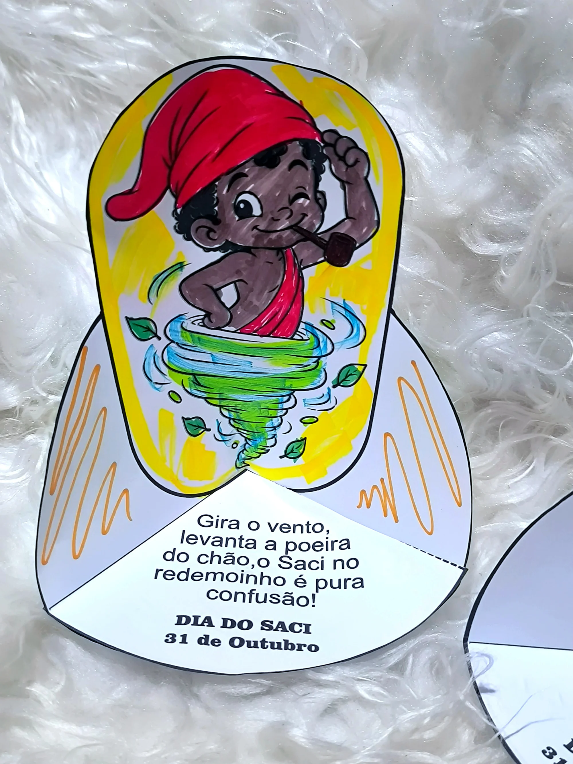 Atividade Dia do Saci 31 de Outubro: Saci Pererê 3D para Imprimir — amostra 3: Atividade Dia do Saci com Saci Pererê 3D…