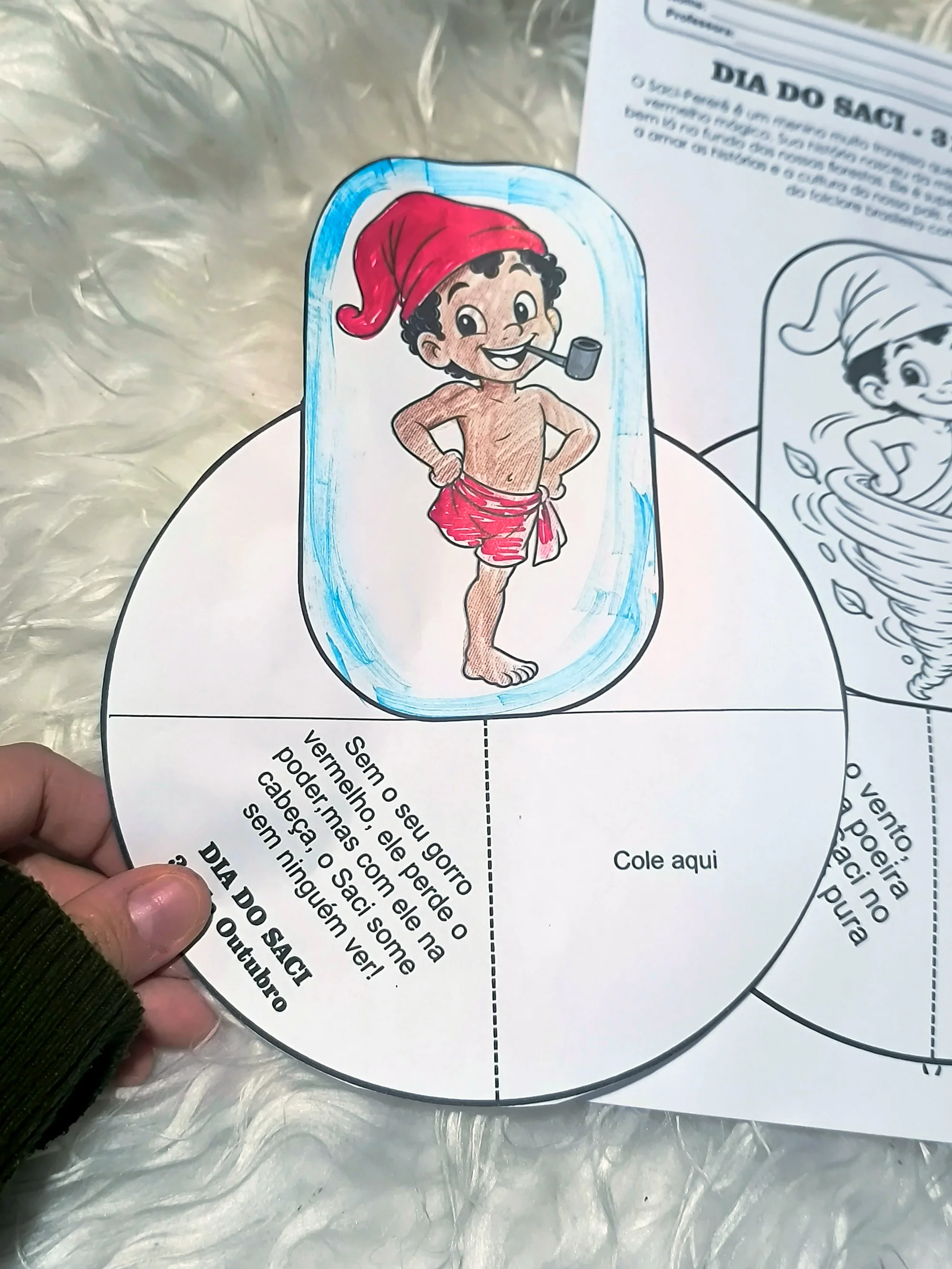 Atividade Dia do Saci 31 de Outubro: Saci Pererê 3D para Imprimir — amostra 5: Atividade Dia do Saci com Saci Pererê 3D…