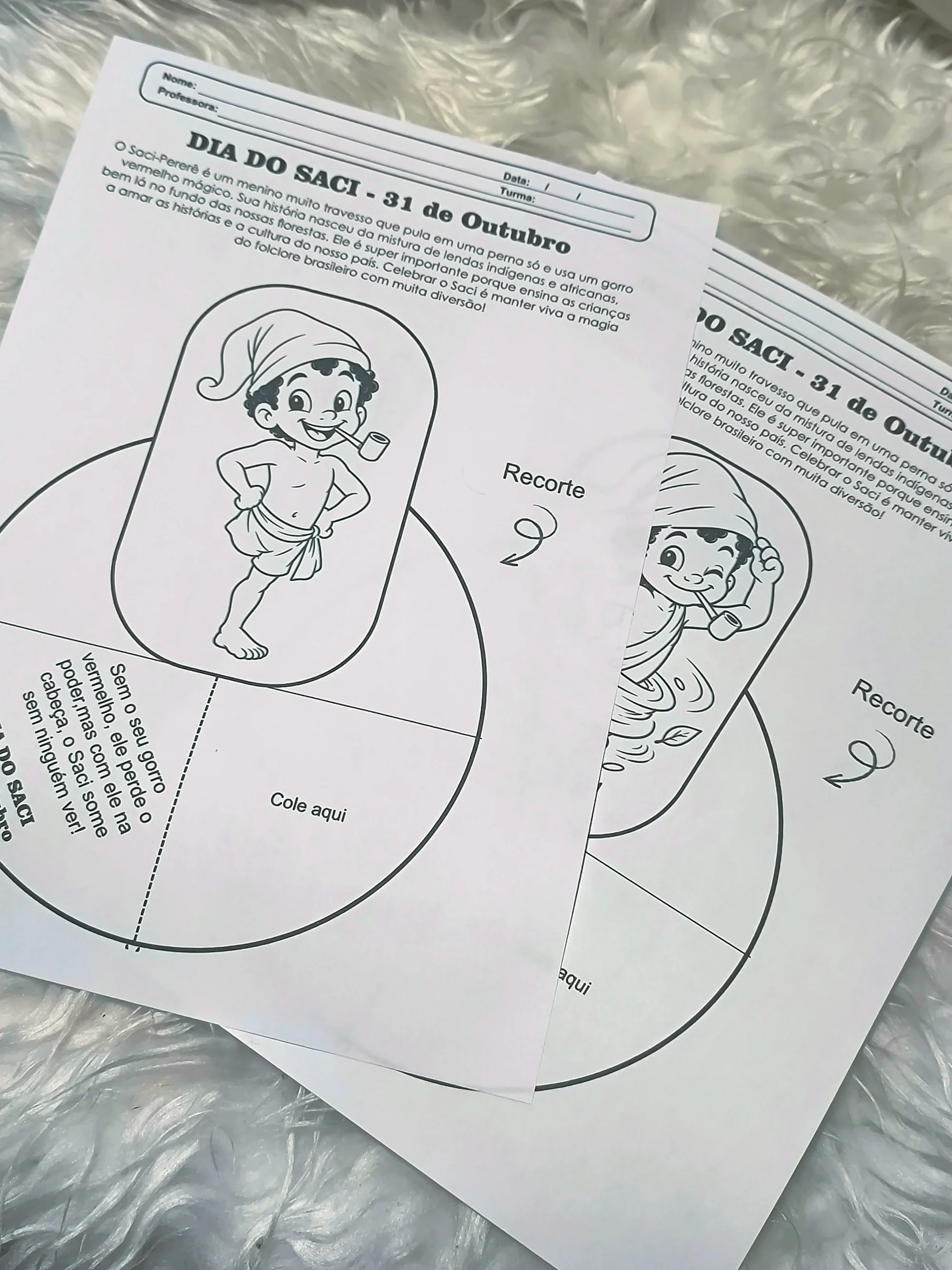 Atividade Dia do Saci 31 de Outubro: Saci Pererê 3D para Imprimir — amostra 7: Atividade Dia do Saci com Saci Pererê 3D…