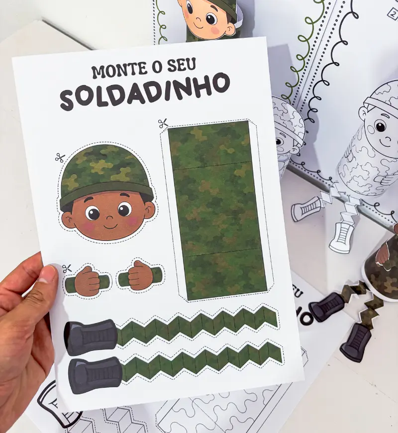Atividade Dia do Soldado: Soldadinho para Colorir e Montar — amostra 4: Para quem é indicado