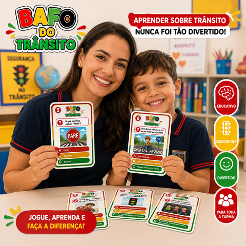 Atividade Dia do Trânsito | BAFO DO TRÂNSITO 🚦🛑 Aprender as regras de trânsito ficou muito mais divertido! — capa do material