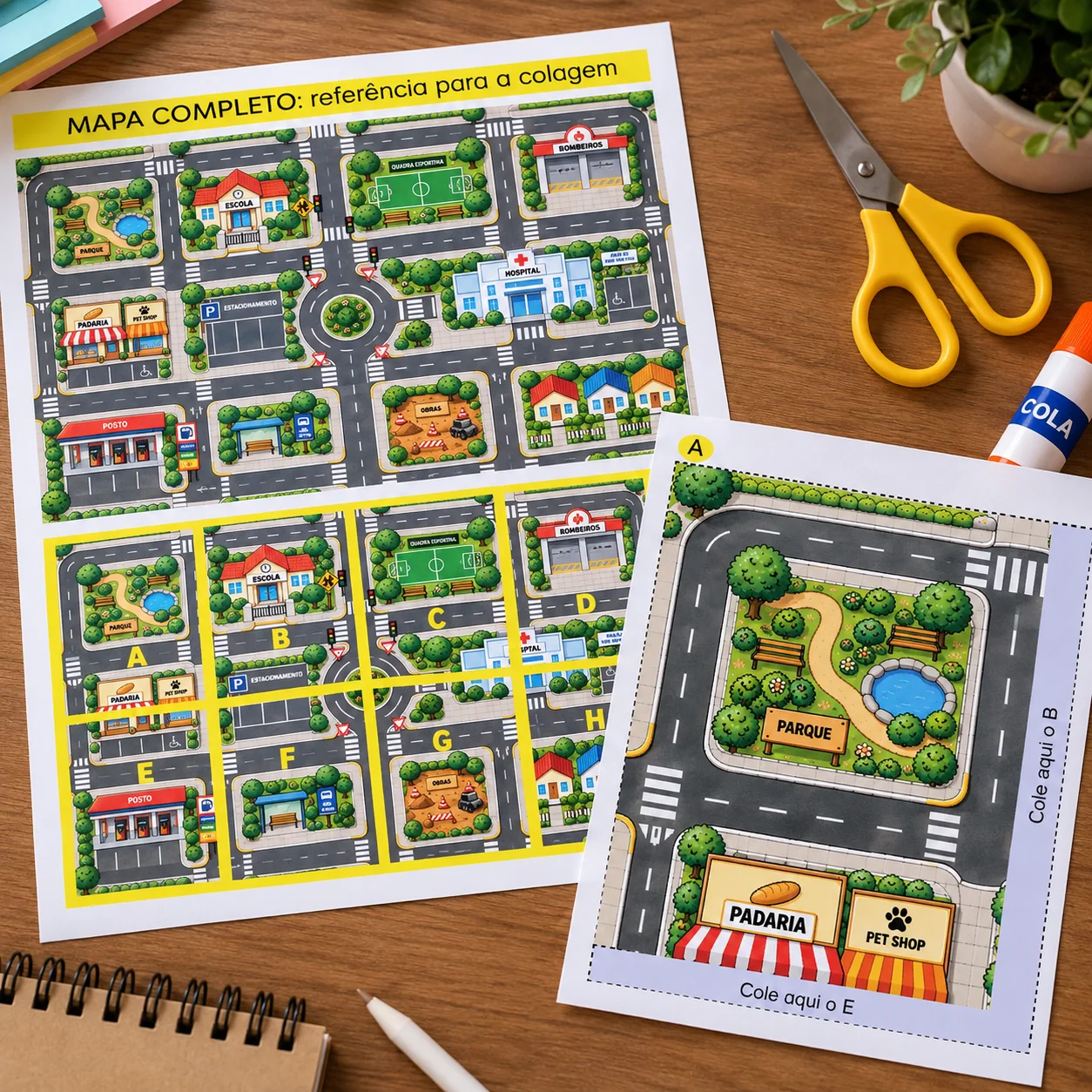 Atividade Dia do Trânsito: Uma Cidade para Montar e Aprender! — amostra 3: Mapa para aprender sobre o trânsito: cidade,… Atividade Dia do Trânsito: Uma Cidade para Montar e Aprender! — amostra 3: Mapa para aprender sobre o trânsito: cidade,…